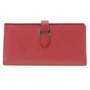 Pre-owned Leather wallets Hermès Vintage , Red , Dames