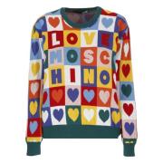 Multicolor Ronde Hals Sweaters Love Moschino , Green , Dames