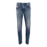 Slim Fit Jeans voor Heren Diesel , Blue , Heren