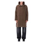 Bruine Geruite Wollen Jas Stijlvolle Buitenkleding mfpen , Brown , Her...