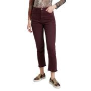 Bordeaux Katoen Mom Jeans Vrouw Desigual , Red , Dames