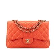 Pre-owned Leather chanel-bags Chanel Vintage , Orange , Dames