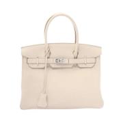 Pre-owned Leather handbags Hermès Vintage , White , Dames