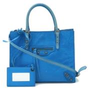 Pre-owned Leather balenciaga-bags Balenciaga Vintage , Blue , Dames