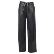 Wijde broek van imitatieleer Ermanno Scervino , Black , Dames