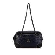 Pre-owned Leather chanel-bags Chanel Vintage , Blue , Dames