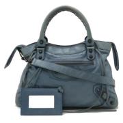 Pre-owned Leather handbags Balenciaga Vintage , Blue , Dames