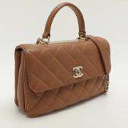 Pre-owned Leather chanel-bags Chanel Vintage , Brown , Dames