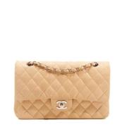 Pre-owned Leather chanel-bags Chanel Vintage , Beige , Dames