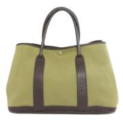 Pre-owned Canvas handbags Hermès Vintage , Green , Dames