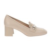 Leren Hoge Hakken voor Vrouwen Nerogiardini , Beige , Dames