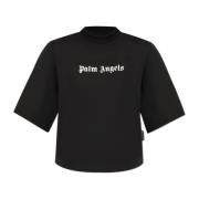 T-shirt met logo Palm Angels , Black , Dames