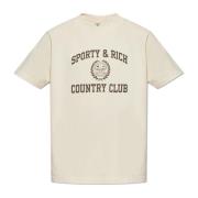 T-shirt uit de Varsity Crest collectie Sporty & Rich , Beige , Unisex