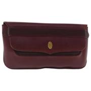 Pre-owned Leather clutches Cartier Vintage , Red , Dames