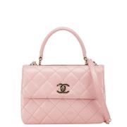 Pre-owned Leather chanel-bags Chanel Vintage , Pink , Dames