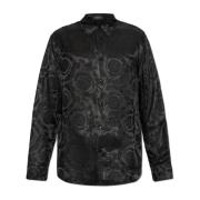 Shirt met Barocco patroon Versace , Black , Heren