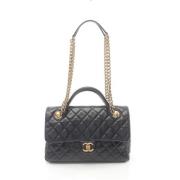 Pre-owned Leather chanel-bags Chanel Vintage , Blue , Dames