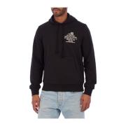 Moderne hoodie met tekstontwerp Diesel , Black , Heren