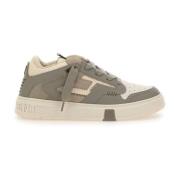 Taupe en Crème Leren Sneakers Represent , Gray , Heren