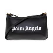 Schoudertas met logo Palm Angels , Black , Dames