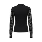 Mesh Mix Life Longsleeve Top Only , Black , Dames