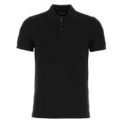 Pique Polo Tennis T-Shirt Tom Ford , Black , Heren