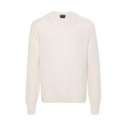 Alpaca Wool Crew Neck Sweater Tom Ford , White , Heren