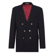 Klassieke Blazer voor Mannen Brunello Cucinelli , Black , Heren