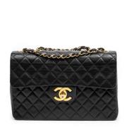 Pre-owned Leather chanel-bags Chanel Vintage , Black , Dames