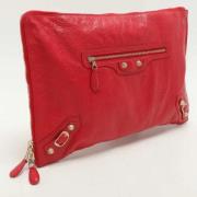 Pre-owned Leather clutches Balenciaga Vintage , Red , Dames