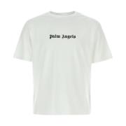 Logo Print Crew Neck T-shirts Palm Angels , White , Heren