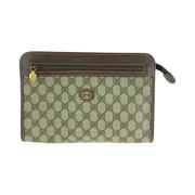 Pre-owned Canvas clutches Gucci Vintage , Brown , Dames