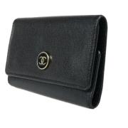 Pre-owned Leather wallets Chanel Vintage , Black , Dames