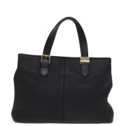 Pre-owned Leather handbags Burberry Vintage , Black , Dames