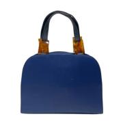 Pre-owned Leather handbags Yves Saint Laurent Vintage , Blue , Dames