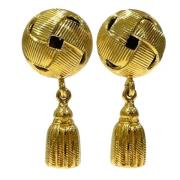 Pre-owned Fabric earrings Celine Vintage , Yellow , Dames