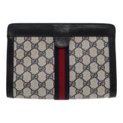 Pre-owned Leather clutches Gucci Vintage , Blue , Dames