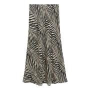 Zebra A-Line Midi Rok Boshan By Herenne Birger , Black , Dames