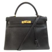 Pre-owned Leather handbags Hermès Vintage , Black , Dames