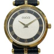 Pre-owned Leather watches Gucci Vintage , White , Dames