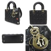 Pre-owned Leather handbags Dior Vintage , Black , Dames