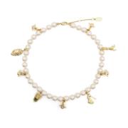 Gouden Parelketting Creamrose Parel Vivienne Westwood , Yellow , Dames