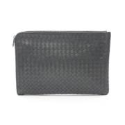 Pre-owned Leather clutches Bottega Veneta Vintage , Gray , Dames