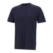 Blauw Gekamd Katoenen T-shirt, Ronde Hals Hugo Boss , Blue , Heren