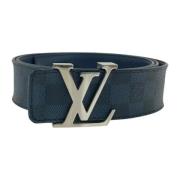 Pre-owned Leather belts Louis Vuitton Vintage , Blue , Heren