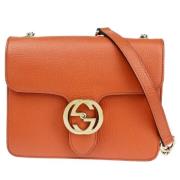 Pre-owned Leather gucci-bags Gucci Vintage , Orange , Dames