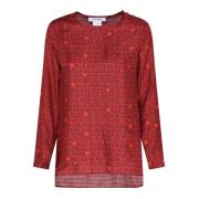 Rode Logo Blouse Max Mara , Red , Dames