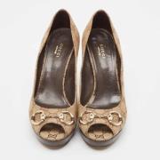 Pre-owned Canvas heels Gucci Vintage , Brown , Dames