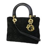 Pre-owned Suede handbags Dior Vintage , Black , Dames