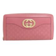 Pre-owned Leather wallets Gucci Vintage , Pink , Dames